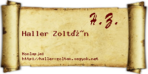 Haller Zoltán névjegykártya